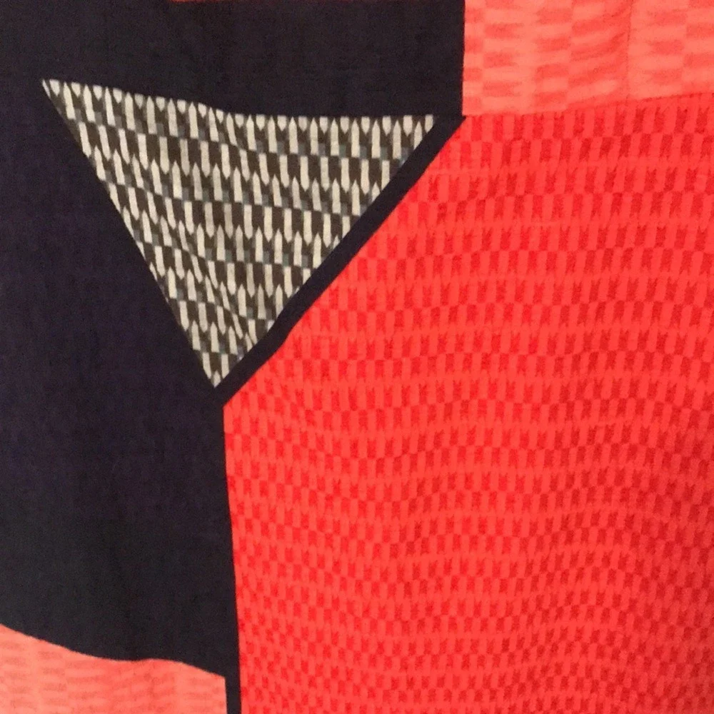 Tabitha‎ Women's 10 Shift Dress Orange Geometric Colorblock Textured Sleeveless